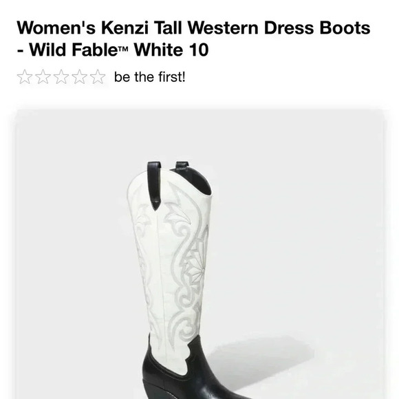 NWT Women's Kenzi Tall Western Dress Boots
- Wild Fable White 10 - Picture 2 of 4